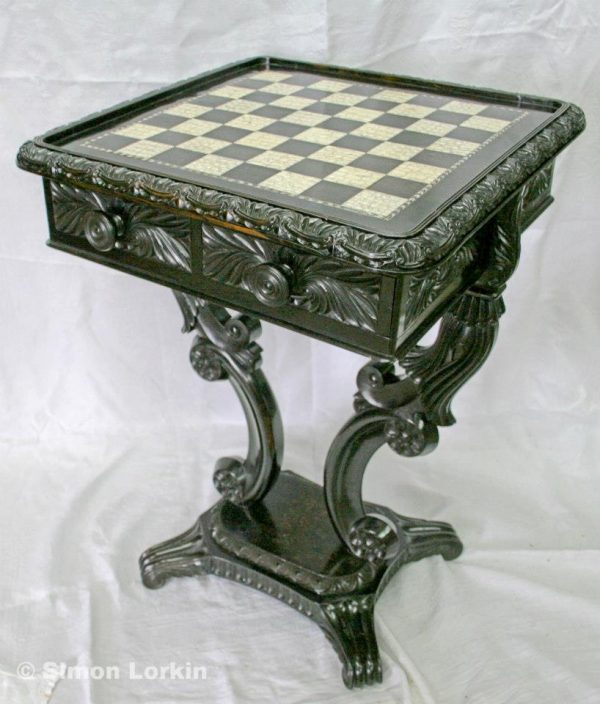 Indian chess table restoration - Simon Lokin - Antique Restorer Surrey
